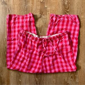 🎯3/$10 LOFT Pink Red Gingham Plaid Pajama Pants XL